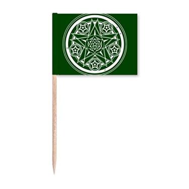 Imagem de Marcadores de palito misterioso com sobreposição de estrelas, marcadores para decoração de festa