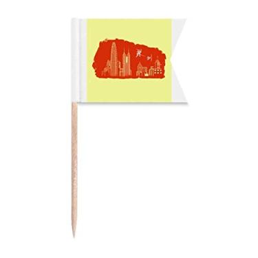 Imagem de Economics Town China Canton Toothpick Flags Marcação de rotulagem para bolo de festa, prato de queijo