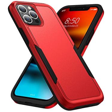 Imagem de para capa de armadura robusta para iphone 14 13 12 11 pro max para-choques de silicone híbrido para iphone xr xs 7 8 plus capa à prova de choque resistente, vermelho preto, para iphone 11