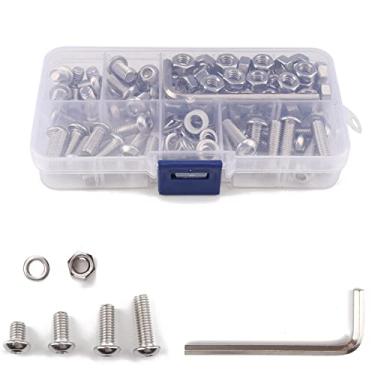 Imagem de Kit de parafusos de cabeça de botão de aço inoxidável M6 304 métrico 130 em 1