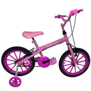Imagem de Bicicleta Infantil Passeio Aro 16 Com Rodinhas Feminina Rosa - Wendy B