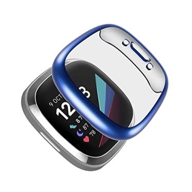 Imagem de LEIXIUER Protetor de tela TPU macio compatível com smartwatch Fitbit Versa 4, cobertura total à prova de choque, sensível ao toque, resistente a arranhões, capa protetora para relógio Fitbit Versa 4,