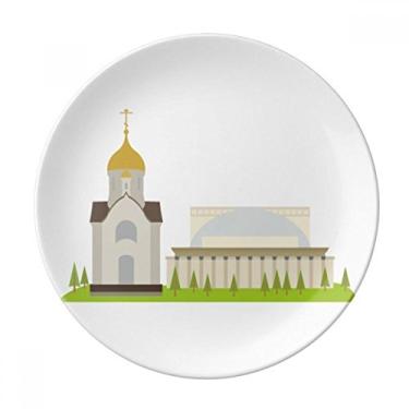 Imagem de Novosibirsk Placa com símbolo nacional da Rússia Prato Decorativo de Porcelana Salver Prato de Jantar