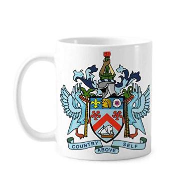 Imagem de Caneca de cerâmica com emblema Nacional de São Cristóvão e Névis Copo de porcelana de café