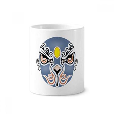 Imagem de Peking Cabeça de Ópera colorida Baizitu suporte para caneta de escova de dentes Caneca de cerâmica com suporte para lápis