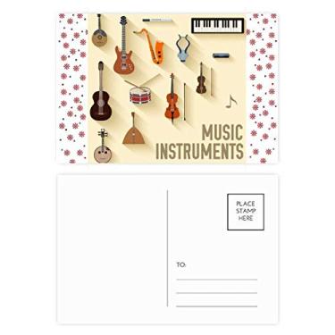 Imagem de Cartão postal com estampa de combinação de instrumentos musicais, Natal, Natal, celebração, cartão postal de bênção