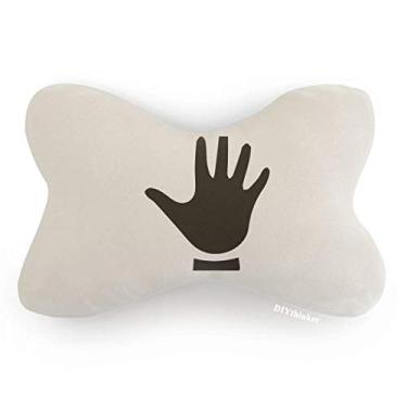 Imagem de DIYthinker Almofada de apoio de cabeça com estampa de contorno de cinco gestos para carro, decoração de pescoço