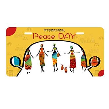 Imagem de DIYthinker Black Women Totems Vestidos africanos Placa de licença Etiqueta Carro Decoração Dia da Paz