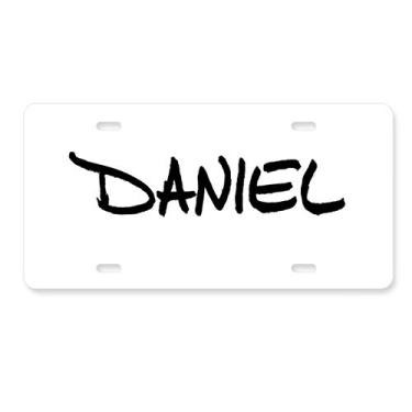 Imagem de DIYthinker Caligrafia especial nome inglês Daniel placa de licença decoração de carro acessório de aço inoxidável