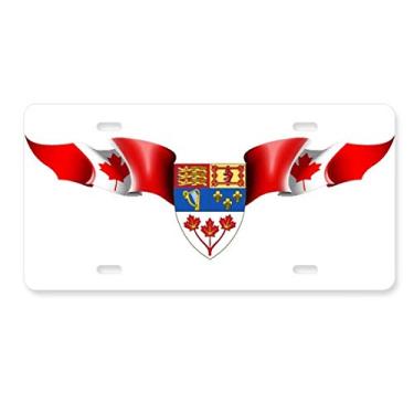 Imagem de DIYthinker Placa de licença com emblema nacional da bandeira do Canadá em aço inoxidável
