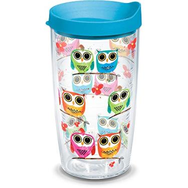 Imagem de Tervis Corujas coloridas da floresta feitas nos EUA copo isolado de parede dupla mantém as bebidas frias e quentes, 473 ml, transparente