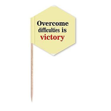 Imagem de Persistence Victory Overcome Difficult Toothpick Flags Cupcake Picks Party Celebration