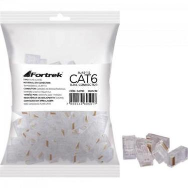 Imagem de Kit 3 Pacotes Conector RJ45 Cat6 Fortrek com 300 Peças