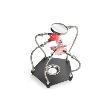 Imagem de Bancada Jacaré Manutenção Soldagem Pcb 4 Garras Mais Lupa