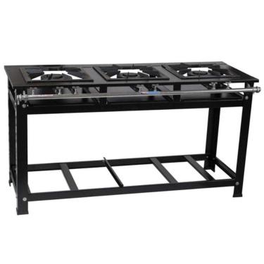 Imagem de Fogão Industrial 3 Bocas Baixa Pressão P7 - Fundiferro