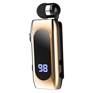 Imagem de de ouvido sem fio Bluetooth 5.2 Fone de ouvido Exibição de bateria chamadas com clipe de lapela Tampões de ouvido para smartphones em, Ouro