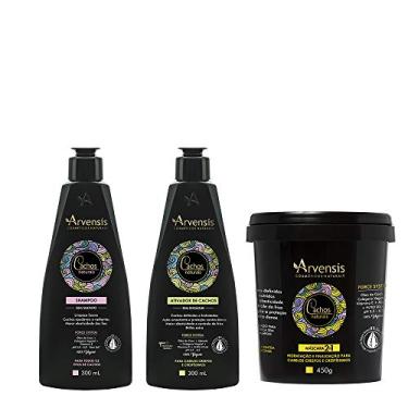 Imagem de Kit Arvensis Cachos Naturais Shampoo + Ativador 300ml + Máscara 2x1 Crespos e Crespíssimos - 450g