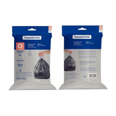 Imagem de Saco Plástico De Lixo Com Alça Para Fechamento 65 Litros (o) Para Lixeiras Tramontina