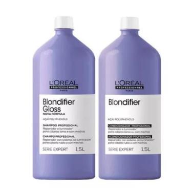 Imagem de Kit L'oréal Blondifier Gloss Shampoo E Condicionador 1500 Ml