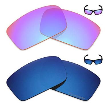 Imagem de Mryok+ 2 pares de lentes polarizadas de substituição para óculos de sol Oakley Twitch – Rosa cobalto/azul pacífico