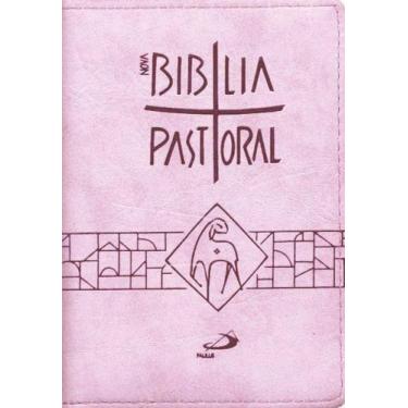 Imagem de Bíblia Sagrada Zíper Media Rosa Novo Modelo Pastoral Paulus