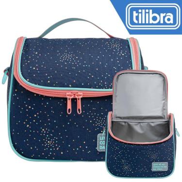 Imagem de Lancheira Académie Dots Azul Tilibra - 22x18,5x14cm