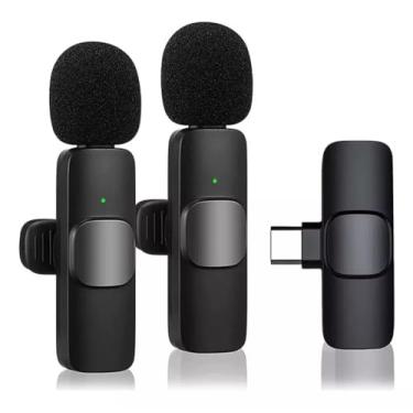 Imagem de Microfone Lapela Profissional Premium Sem Fio Duplo Android/iPhone 15 Tipo C Type C