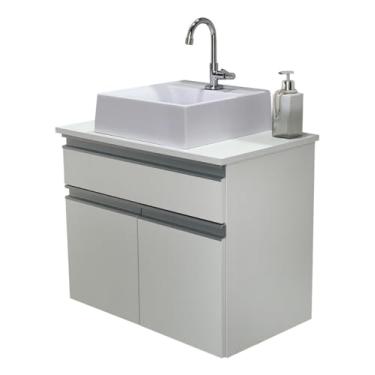 Imagem de Armário Para Banheiro Com Tampo de MDF e Cuba 60cm