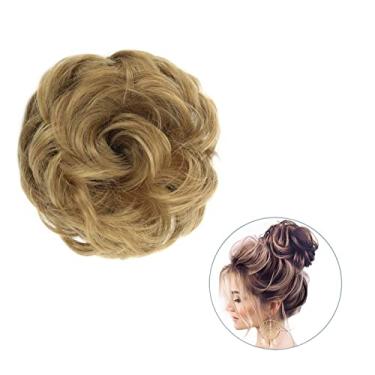 Imagem de Mulheres Bun Scrunchies 1 pçs ao redor no cabelo rabo de cavalo rosquinha coque acessórios de cabelo para mulheres sintético bagunçado cacheado ondulado chignon com envoltório de elástico Pão (Color