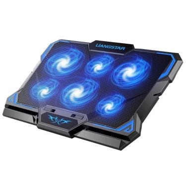 Imagem de Almofada de resfriamento para laptop LIANGSTAR com 6 ventiladores LED silenciosos de 12-17 polegadas