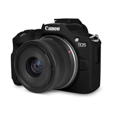 Imagem de Rieibi Capa EOSR50 EOS R50, capa protetora de silicone macio para câmera de vlogging Canon EOS R50 EOSR50, leve, EOS R50, capa para câmera aderente - preta