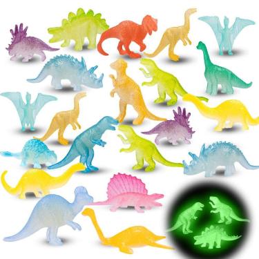 Imagem de Toy AugToy 48 unidades de minibonecos de dinossauro que brilham no escuro
