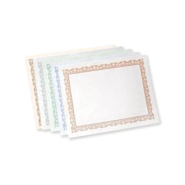 Imagem de Gartner Studios Pacote de papel para certificado variado, 29,5 kg, 21,6 x 28 cm, 100 unidades, certificados de prêmio em branco personalizáveis em vermelho, azul, cinza e branco (74933)