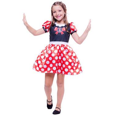 Imagem de Fantasia Infantil Vestido Minnie Mouse Tamanho 3 À 12 Anos (G (10 a 12 Anos))