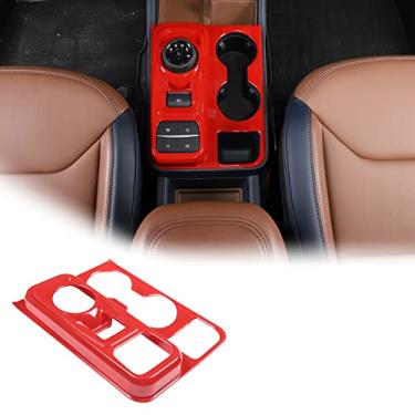 Imagem de Adesivo de acabamento de moldura de mudança de marcha de carro ABS para Ford Maverick 2022 console central decoração capa de moldura acessórios automotivos (vermelho)