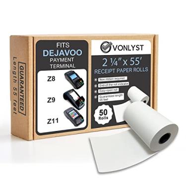 Imagem de Vonlyst Rolo de papel para máquina de cartão de crédito Dejavoo Z8 Z9 Z11 (50 rolos)
