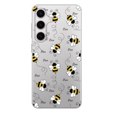 Imagem de Blingy's Capa para Samsung Galaxy S24 Plus, mulheres meninas moda design de abelhas divertido desenho animado estilo animal transparente macio TPU capa protetora transparente 6,7 polegadas (estilo