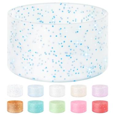 Imagem de Vmini Capa protetora para garrafas, silicone, glitter, compatível com Stanley Tumbler 591 ml–1,18 L, garrafa de água Hydro Flask 355 ml–710 ml, com fundo de 7,1–7,5 cm, base antiderrapante, brilhante