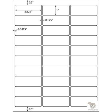Imagem de Etiquetas de endereço de tamanho compatíveis com FBA e Word 30UP 6,7 cm x 2,5 cm 30 etiquetas por folha. Garantia de jato de tinta e laser. Muitas opções: cor, material e quantidade diferentes (200 folhas brancas)