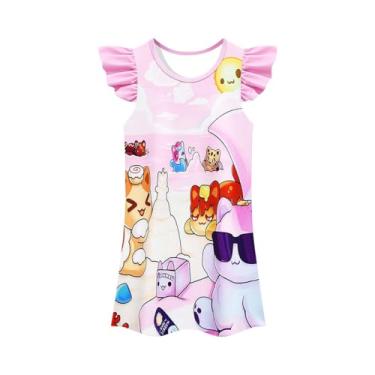 Imagem de Camiseta com vestido de gato para meninas de 5 a 13 anos, Praia, 7-8 Anos