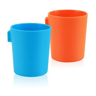 Imagem de EZTOTZ EZCUP Copos magnéticos de geladeira para crianças - Copos infantis de topo aberto feitos nos EUA para bebedores independentes - Copo infantil de plástico suspenso para geladeiras ou