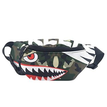 Imagem de Pochete infantil Shark para crianças, meninas, meninos, pequena bolsa transversal, bolsa de cintura, bolsa de cinto para corrida, caminhada, ciclismo, Camuflagem, One Size, Pochete infantil