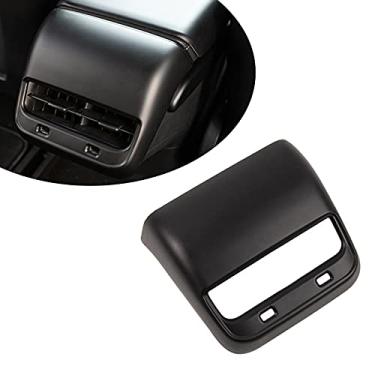 Imagem de Wocch Capa de ventilação CA preta para console central traseiro capas de ventilação de ar condicionado caixa de apoio de braço traseiro moldura de acabamento para saída de ventilação de ar