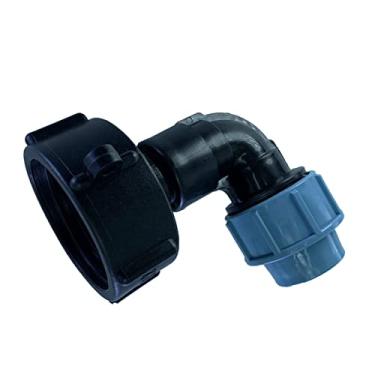 Imagem de Adaptador de tanque IBC Saída de água para jardim, combustível e gramado - e substituição segura de encaixe de rosca grossa - DN20 interno direito