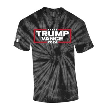 Imagem de Trenz Shirt Company Camiseta de manga curta Trump Vance 2024 Stars, Tie Dye preto, G