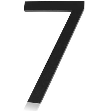 Imagem de Números e letras de caixa de correio de 10 cm para fora, números autoadesivos de casa para porta de fazenda caixa de correio escritório hotel fora, números e letras de endereço, preto fosco acrílico