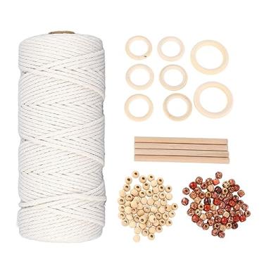 Imagem de Acessórios de Roupas Acessórios de Roupas e Periféricos Cordão Com Contas de Madeira Anéis de Madeira Macrame Plant Hanger Kit Suprimentos de Macrame para Adultos Iniciantes Kit