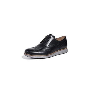 Imagem de Cole Haan Oxford masculino original Grand Shortwing, Couro preto/pedra de ferro, 40