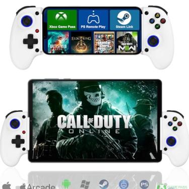 Imagem de Megadream Mobile Gaming Controller for iPhone/Android - iPad/Tablet - Cloud Game - NS-Switch/PS4 - Turn Your Phone into a Gaming Console - PS5/Xbox Remote Play Streaming, Call of Duty, Diablo, White