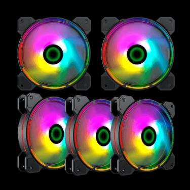 Imagem de Kit 5 Fan Cooler Argb Fn-12Rainbow-D Gamemax